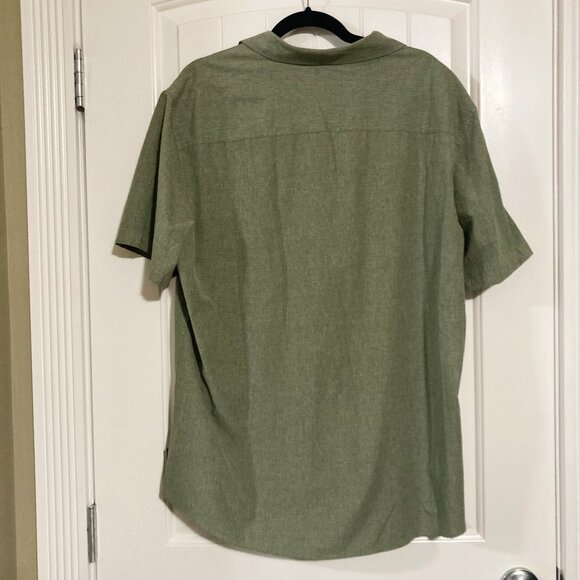 FARWEST Dusty sage green short-sleeve button-down men's shirt ~ XL 1X summer top - Picture 12 of 12